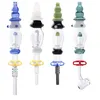 CSYC NC039 Glass Bong Dab Rig Smoking Pipes 10mm 14mm Quartz Ceramic Nail Big Tower Style OD 38mm About 6.5 Inches Tube Water Perc Bubbler Pipe