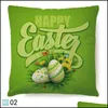 Pillow Case Easter Sofa Throw Bunny Rabbit Design Car Cushion Ers Drop Delivery Home Garden Textiles Bedding Supplies Dhky4