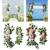 Decorative Flowers 2Pcs Wedding Arch Flower Centerpiece Green Leaves Garland Artificial Swag For Wall Background Home Holiday Arbor