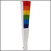 Autres fournitures de fête festive Fan arc-en-ciel Gay Pride Os en plastique Lgbt Portable 23Cm Fans Festival de musique Club Événement Cadeaux Drop Deliv Dhfsx