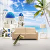 Tapeten 3D Mediterrane Landschaft Weißes Schloss Wandbild Wohnzimmer Schlafzimmer TV Hintergrundbild