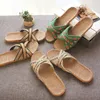 Slippers mntrerm vrouwen mannen linnen zomer herfst huis niet -slip slipper vrouwelijk buiten strandmeisjes platte schoenen 230329