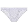 Unterhose Sexy Männer Nylon Briefs Sommer Cool Low-Rise Unterwäsche Transparente Wulst Pouch Panties Durchsichtig Gay Porno Schlüpfer