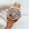 Luxury Men Wristwatch High-End Top Quality Rose Gold Chocolate Baguettes Dial Sapphire Movement Mechanical 3235 Automatic Men Watches 2023 QC Check 40 MM