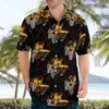 Мужские повседневные рубашки космический корабль 3d пляж Гавайский гавайский 2022 год летняя мужская рубашка с коротки