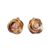 Brincos de jóias para mulheres encantos elegância vintage Camellia Brincos franceses 6aq2