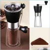 Manual Coffee Grinders Hand Shake Grinder Stainless Steel Wearresisting Save Space Ceramic Core Bean Mill Home Kitchen Drop Delivery Dhejs