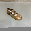 Отсуть обувь Spring Pu Tabi Ninja Moccasins круглое расщепление пальцев неглубокие женщины одиночная скольжение на женских повседневных мягких лоферах 02 230330