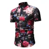 Мужские повседневные рубашки летняя модная мужская рубашка Slim Fit Flore Relate Floral Frush Mudsdug