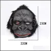 Maschere per feste Maschera per orangutan Halloween Scimmia spaventosa Horror Sile Cosplay Piede Costume Fornitura Consegna a domicilio Forniture festive per giardino Dhgmf