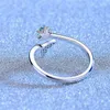 Wedding Rings Cute Female Small Open Adjustable Ring Silver Color Zircon Engagement Crystal Blue Star Mermaid For Women