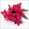Dekoracyjne kwiaty wieńce lilii wielkanocnej przychylność dekoracji stolika jedwabny fake kwiat sztuczny kropla dostawa home gard dhjmy