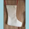 Kerstdecoraties Sublimatie Blanco Kous Bag Burlap linnen Halloween Xmas Gepersonaliseerde warmteoverdracht afdrukken DString Socks D Dhuof