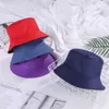 Wide Brim Hats Summer Unisex Bucket Hat Women Cotton Double-Sided Foldable Bucket Hat Hip Hop Hat Fashion Solid Color Panama Beh Sun Cap New P230327