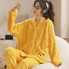 Dames slaapkleding dames pyjama's winter badjas flanel pyjama pour femme herfst en warme koraal bad fluwelen vrouwelijke gewaden pijama mujer