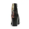 Fashion Personality Black Print Short Boots Men British Style Men's Shoes Pointed Toe Knight/Party/Show Botas Hombre!