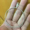 Hoop örhängen mode riktig 925 Sterling Silver Large Circle Crystal Tassel Ko Design Women PartyJewelry