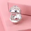 925 Sterling Silver Blooming Dahlia Clip Charm con smalto Blush Pink Cz Bead Adatto a gioielli europei Braccialetti con ciondoli stile Pandora
