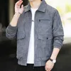 Men's Jackets Trendy Casual Jacket Korean Version Light Corduroy Clothing Young and Middleaged Lapel Coat 230330