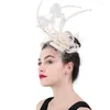 Headpieces Elegant Bridal Fancy Wedding Sinamay Headwer Ladies Party Dinner fascinator huvudbonad hår stift tillbehör linne milliner