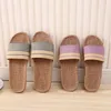 Tofflor linjer kvinnor sommar hushåll inomhus golvskor linne hem bohemia stil modeplattform sandaler y 230329