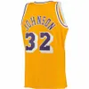 Retro 44 Jerry West Baloncesto Jersey 32 Shaquille ONeal Dennis Rodman Johnson 73 13 33 Camisetas clásicas de baloncesto para hombre cosidas 1996-97