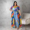 Plus Size Kleider Größe Elegant für Frauen Durchsichtig Crop Top Mesh Party Lady Fashion Prom Abendkleider Sommer Print Outfits 230330