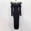 Plus size Dresses Size Evening Gown Dres Spring Elegant Slim Feather Neckline Beaded Skirt Lady Floor Length Party 230330