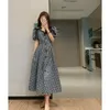 Casual Dresses Summer Women's Vintage Flower Sundress Short Sleeve Bodycon A-line Midi Dress Elegant Women's Tunic Vesido Casual Dress 230330