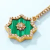 Kolczyki Dangle Star Kształt Malachite Drop 10k Gold Ins Korea Design 925 Srebrny kamień szlachetny dla kobiet Prezent