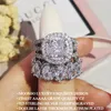 Pierścienie klastra luksusowy zielony czarny różowy srebrny kolor poduszki na ślub Zestawy pierścionków zaręczynowych dla kobiet palec premiera spersonalizowana biżuteria R5847 230329