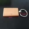 Keychains Simple Wood Products Solid Creative Keychain Beechwood Keyring Pendant Round Rectangle Shape Key Rings Gifts For Men Women