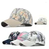 Ball Caps Women Spring Baseball Cap Flowers foglie ragazze stampato Summer Hat Outdoor Cappello regolabile Gorras Female Casual Casquette