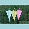 Umbrellas Candy Color Umbrella Long Handle Frosted Pvc Matic 8 Bone Pink Green Yellow Solid Drop Delivery Home Garden Household Sundr Dhhdf