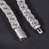 2023 Design Iced Out Bracket 10mm 925 Sterling Silver Vvs Moissanite Diamond Baguette Buckle Tennis Chain Necklace