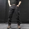 Mäns jeans mcikkny modelast Jean Pants med flerfickor Löst stil Motorcykel denimbyxor för manlig tvättad storlek 29-44me