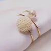 Napkin Rings 6pcs lot Wedding pearl rose flower napkin buckle ring 230330