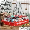 Christmas Decorations Candy Tin Box Merry Xmas Santa Claus Snowman Pattern Snack Storage Boxes Children Sweets Gift Happy New Year H Dhpif