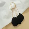 Backs Ohrringe 1 STÜCKE Frauen Feder Lange Quaste Boho Big Weiß/Schwarz/BlauFarbe Baumelnder Kreativer Ohrclip