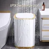 Waste Bins Intelligent sensor trash can Kitchen bathroom toilet trash can Provide the automatic sensing waterproof box with Lid 10/15L 230330