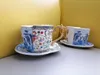 Tazze e piattini Set di tazze e piattini da caffè di lusso in stile britannico con tè pomeridiano cappuccino in ceramica dorata