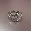 Mens Pentagram Star Rings Wicca Pentacle Jewelry Stainless Steel Amulet Talisman Ring for Mens Women 7-10# Thanksgiving Day Gifts Black Friday Gifts