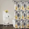 Duschvorhang mit Blumenmuster, wasserdicht, Polyester, für Badezimmer, strukturiert, maschinenwaschbar