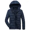 Chaqueta de invierno para hombre, Parkas informales desmontables, abrigos ligeros, prendas de vestir, AXP240