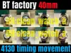 BT Fabrika Erkekleri İzle 40-12.2mm 4130 Tam Otomatik Mekanik Zamanlama Hareketi En Kaliteli Karanlıkta Glow Water Pops C1