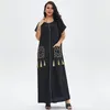 Ethnic Clothing Women'S Embroidery Dubai Middle East Muslim Arab Saudi Lady Robe Abaya Dress