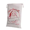 Christmas Decorations 1pc Santa Sacks Drawstring Canvas Sack Large Vintage Gift Bag Drop For 2023 Year