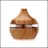 Otro hogar Jardín Grano de madera Humidificador esencial Aroma Aceite Difusor USB Enchufe Aire Mini Luces LED Oficina Drop Entrega DHHF3