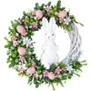 Ghirlande di fiori decorativi 25 cm Ciondolo coniglio di Pasqua Ciondolo da parete per porta artificiale di Pasqua Vero coniglio simulato acrilico Decorazione della casa 230329