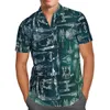 Camisas casuais masculinas espaçadoras 3d praia havaiana 2021 camisa preta de verão camisa curta